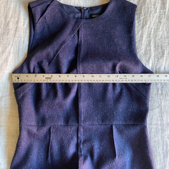 Banana Republic dark blue tweed sheath dress Size 10 - Picture 9 of 14